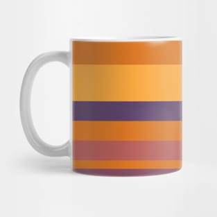 A cool commixture of Old Heliotrope, Dark Mauve, Giant'S Club, Brownish Orange and Mango stripes. Mug